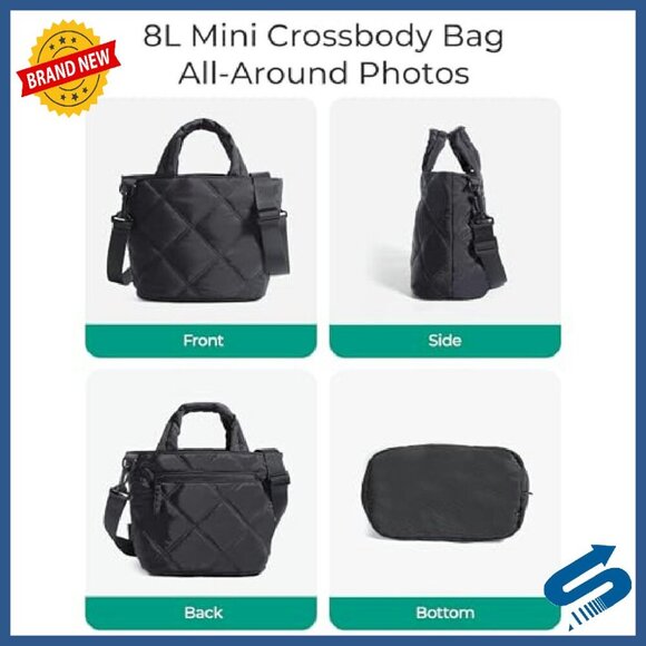 Mini Crossbody Bag with 7+ Pockets, Nylon, Adjustable Strap - Picture 5 of 8